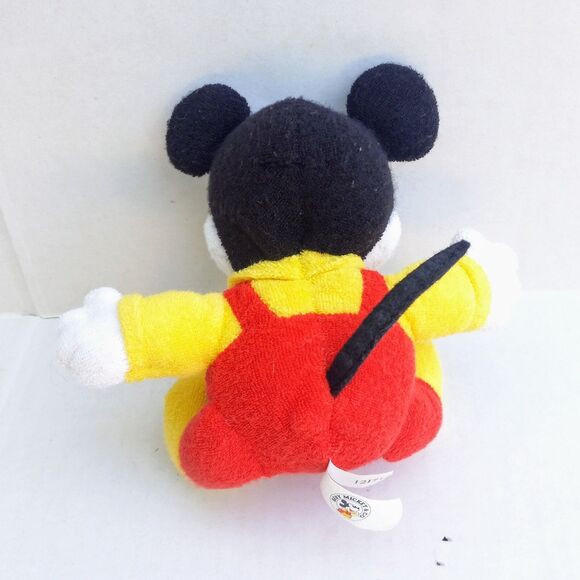 Vintage Gund Baby Mickey Terrycloth Rattle Plush-Embroidered Eyes-Disney-7 Inch - Picture 3 of 9